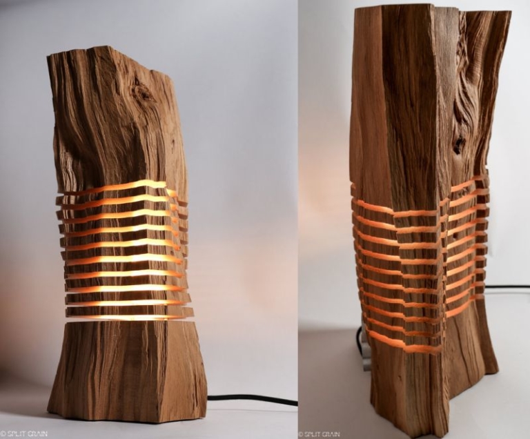 Beef-Up Your Interior Ambiance with Sliced Wooden Lamp