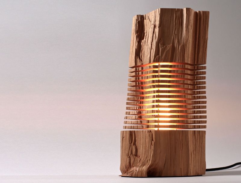 Upgrade lighting stylishly with the sliced wooden lamps