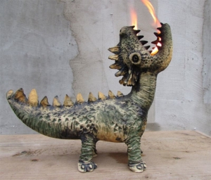 ceramic dragon oil lamp