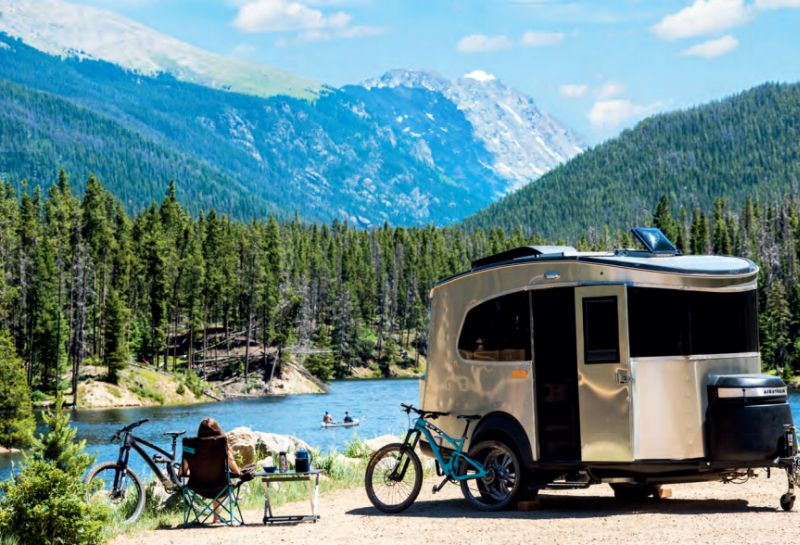 Airstream Basecamp is a shiny aluminum trailer with luxurious features 