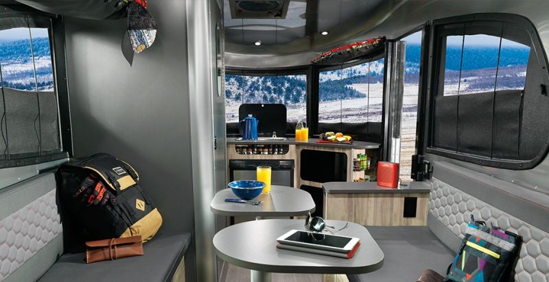 Airstream Basecamp is a shiny aluminum trailer with luxurious features 