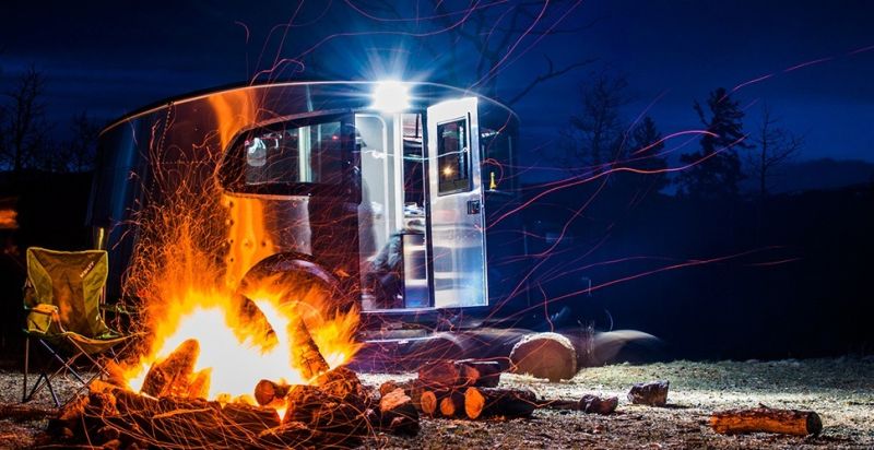 Airstream Basecamp is a shiny aluminum trailer with luxurious features 