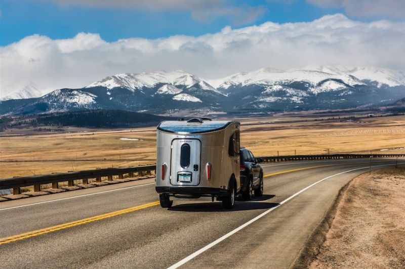 Airstream Basecamp is a shiny aluminum trailer with luxurious features 