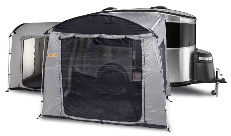 Airstream Basecamp is a shiny aluminum trailer with luxurious features 