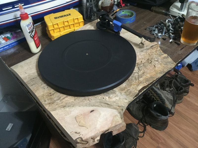 DIY Pro-Ject Debut Carbon turntable with mango plinth