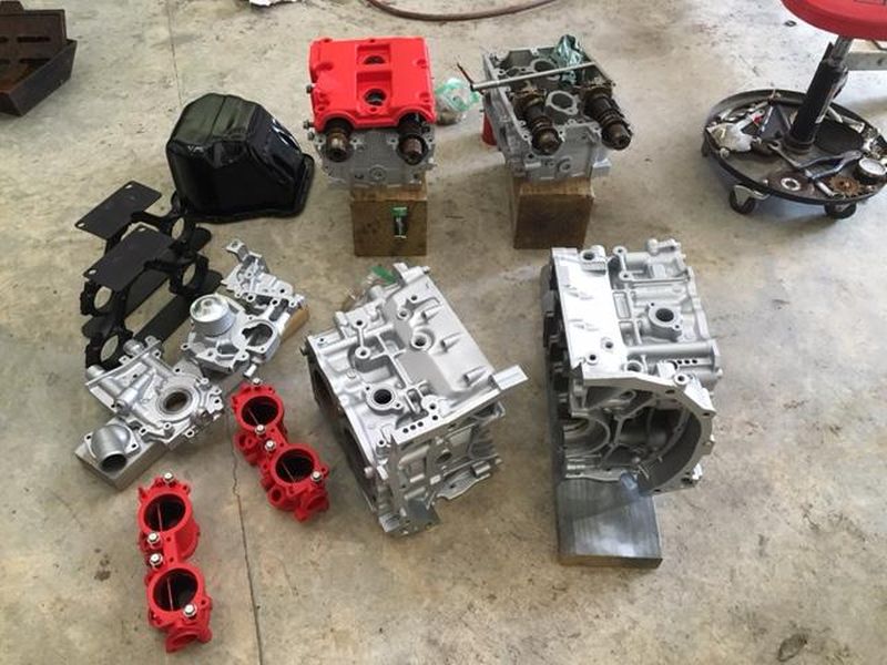 All parts of the engine after paint 