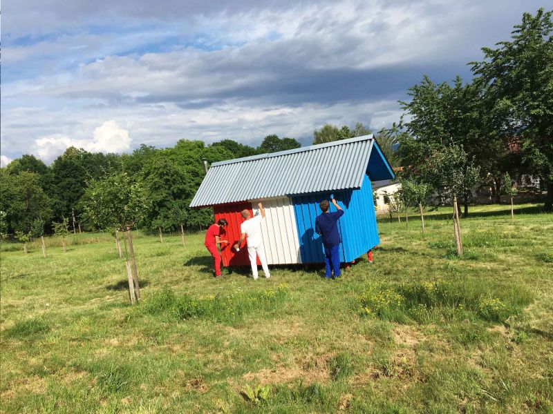 France tiny house by Joshua Woddsman has three separate living sections_16