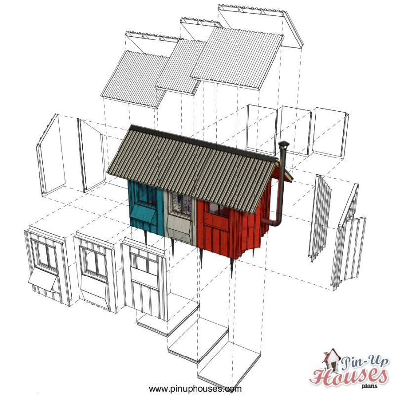 France tiny house by Joshua Woddsman has three separate living sections_19