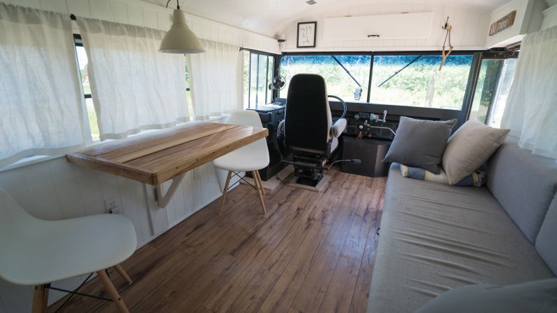 Folding table is enough for having coffee or dinner 