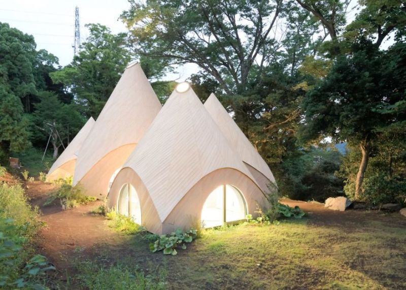 Issei Sumo designs tipi house from wooden panels_10