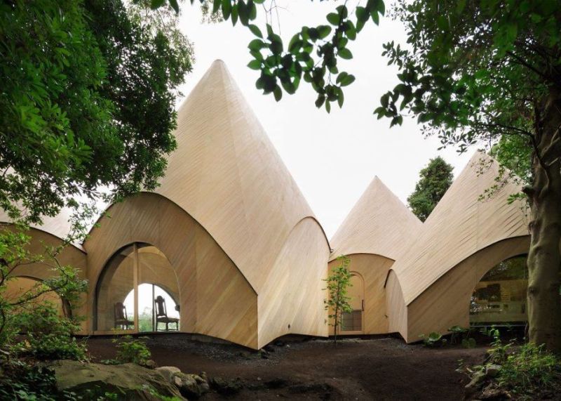 Issei Sumo designs tipi house from wooden panels_2