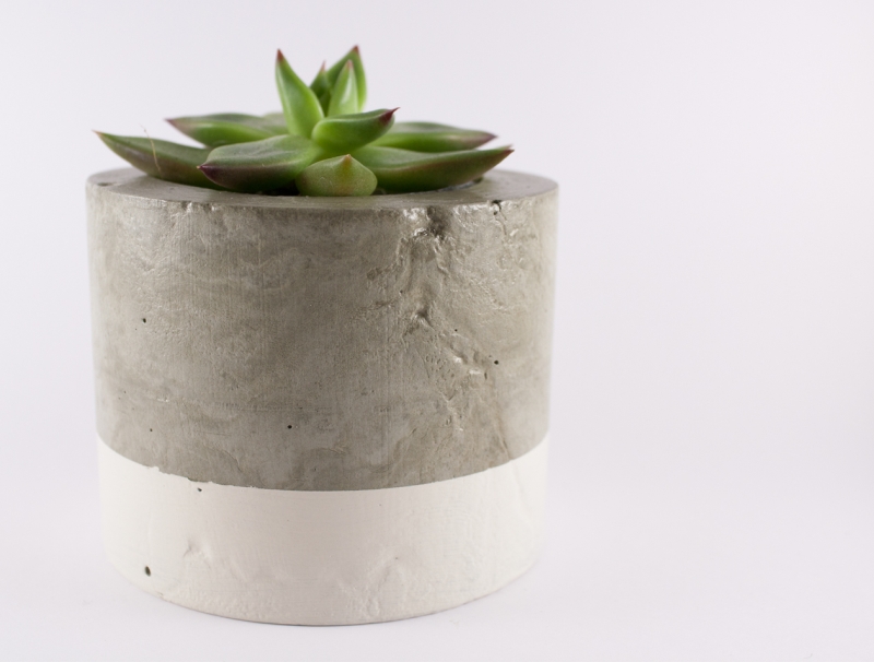 Paint dipped concrete planter