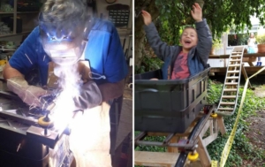 Retired aerospace engineer builds backyard rollercoaster for grand kids