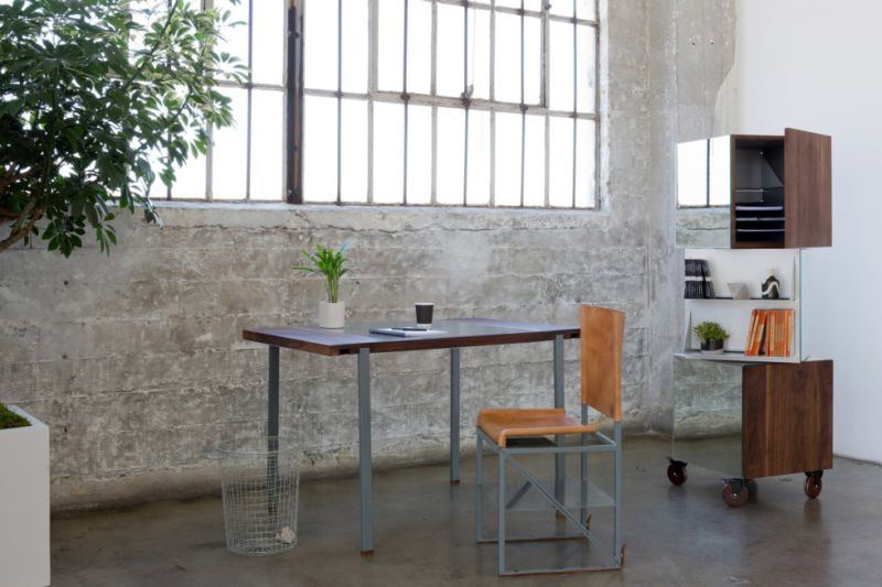 Convertible desk and chair by Stephen Kenn under Victorinox 