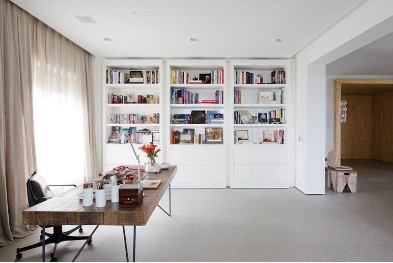 Bookshelves as door of a secret room 