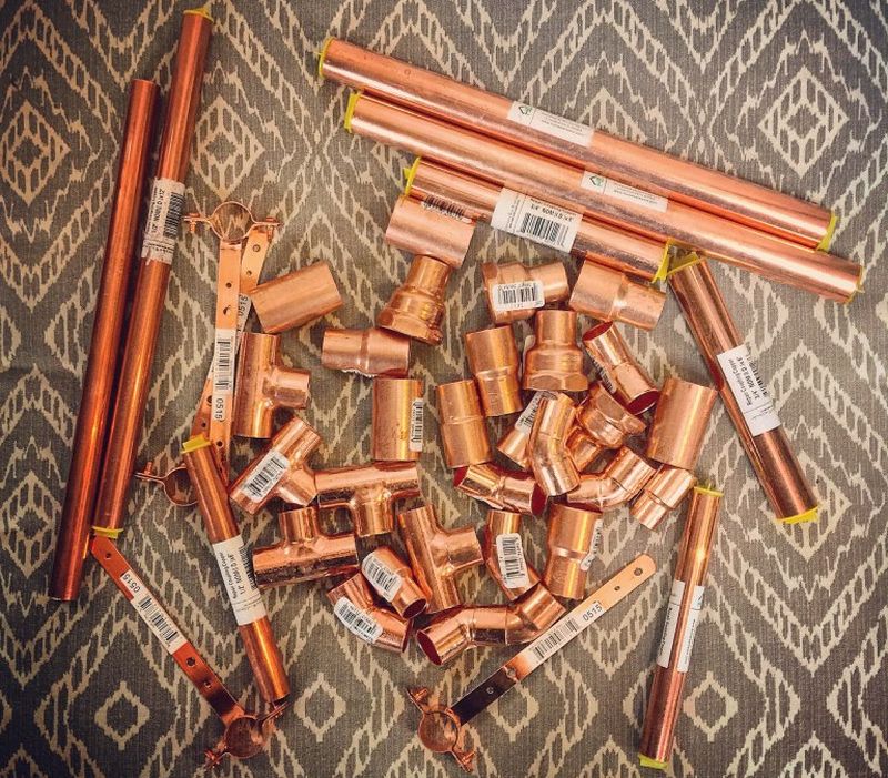 Made of copper pipe, tees, elbows and adapters 