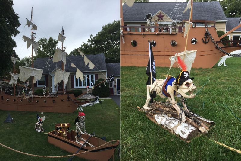 Halloween pirate ship display