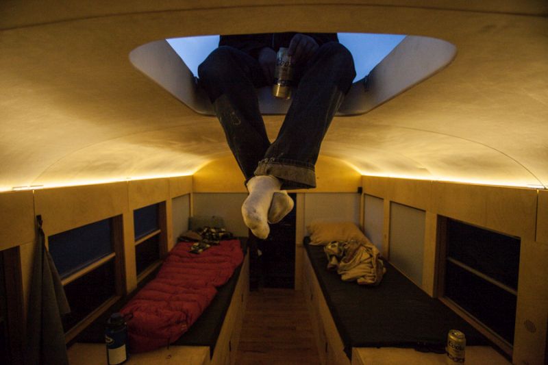 Home on Wheels with open skylight 