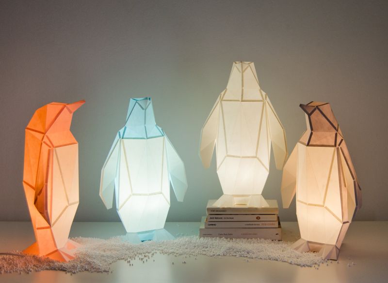 Create a colony of small Penguin lamps in different colors