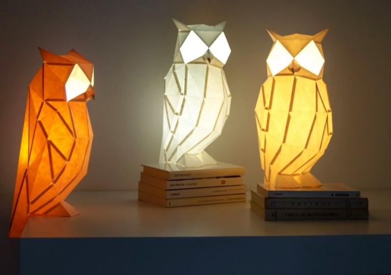 OrigamiInspired Wildlife Paper Lamps for Your Desk