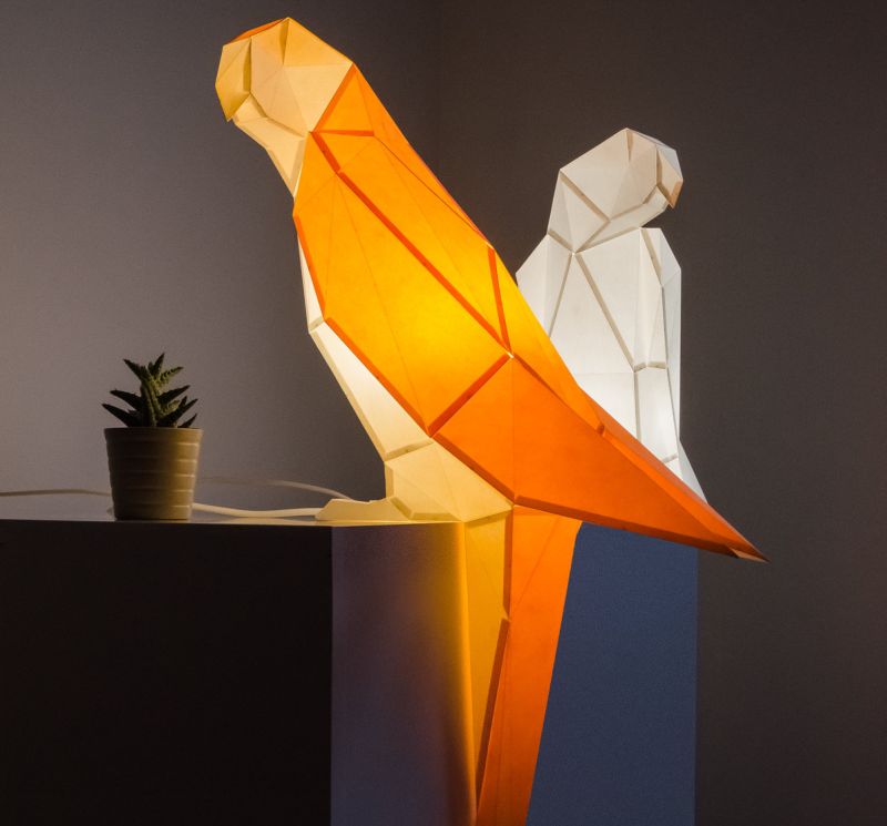 Origami-inspired paper lamps bring wildlife to your table_5