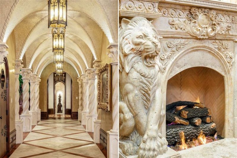 Imposing fireplaces all over the house 