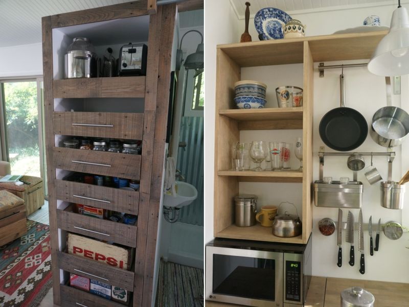 Pallet wood pantry space 