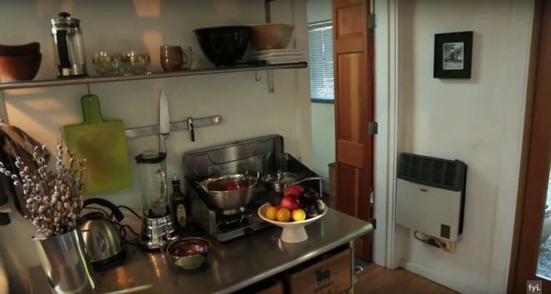 Artist transformed one-car garage into fully-functional tiny home