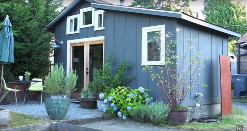 Artist transformed one-car garage into fully-functional tiny home