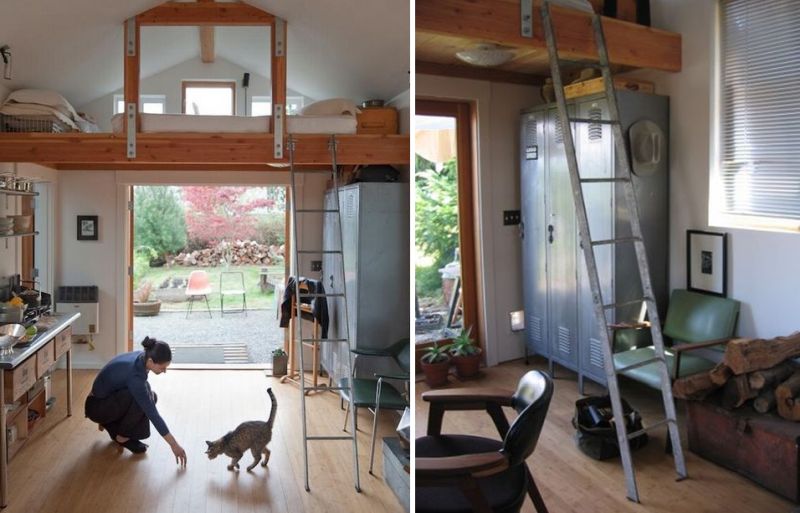 Artist transformed one-car garage into fully-functional tiny home