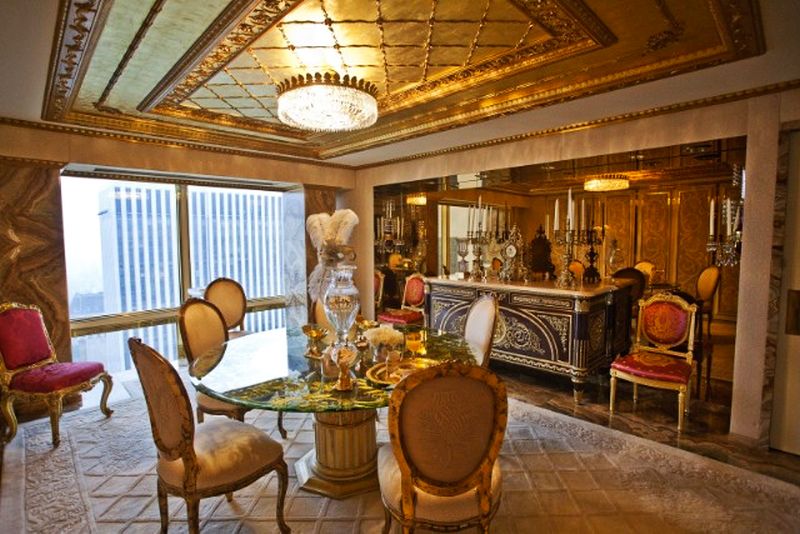 Donald Trump’s $100M penthouse decked out with gold & marble pillars - Gold Plated Penthouse Apartment Decor Inspiration