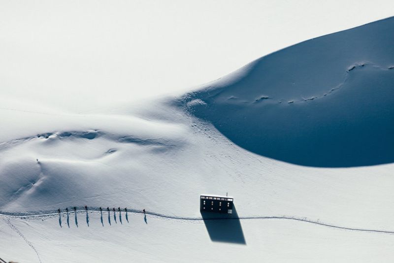 Place it in a snowy mountain or alongside a lake easily