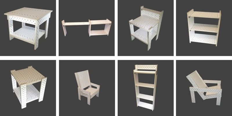 Build various furniture design from same components of the kit 