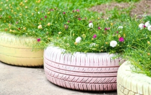 Old Tires Garden Planters