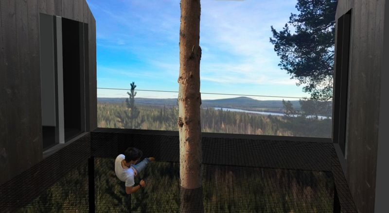 Features a patio made of net to sleep or stargaze