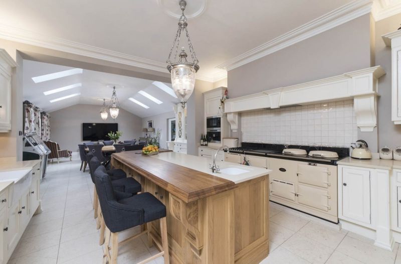 Kitchen with rustic dining table 