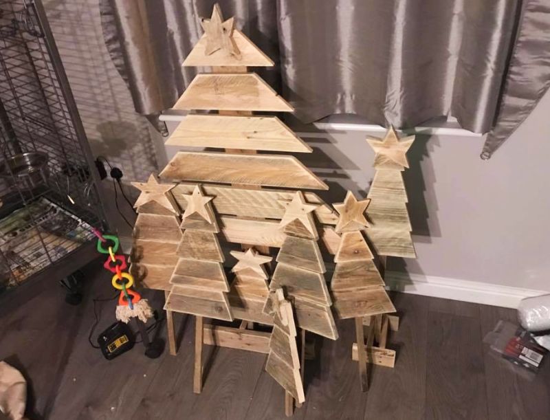 Abdul Shay wooden Christmas trees