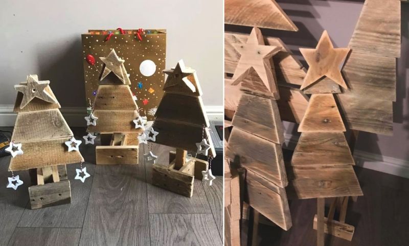 Abdul Shay wooden Christmas trees