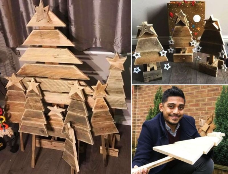 Shay Abdul Makes Wooden Christmas Trees for Underprivileged Kids