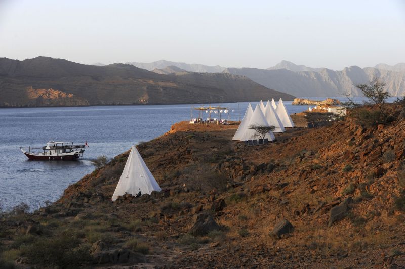 Bell tents in Oman's Musandam Peninsula