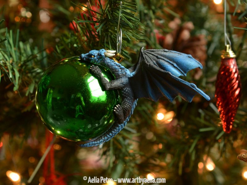 Christmas tree dragon ornaments by Aelia Petro