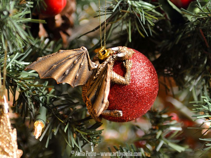 Christmas tree dragon ornaments by Aelia Petro