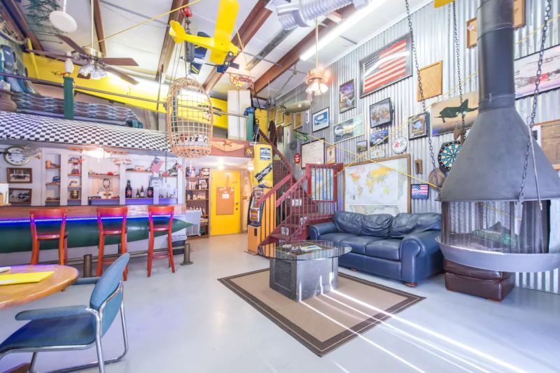 Unique Airbnb rental in airplane hangar, Geneva