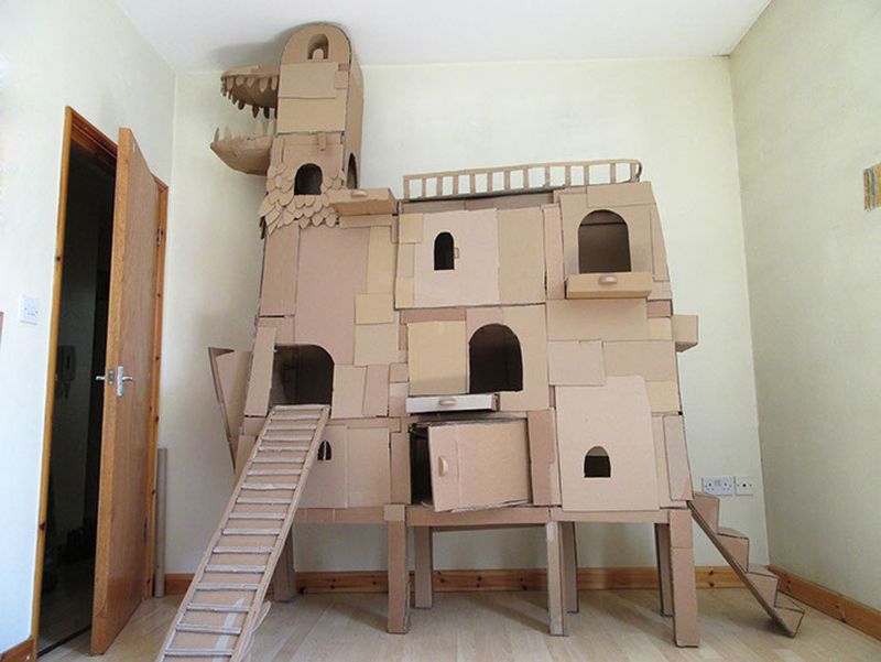 Cat castle cardboard diy best sale