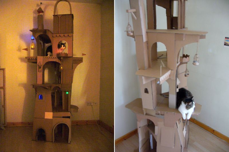 Cardboard cat tower 