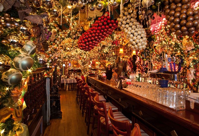 This NYC restaurant Puts up $60,000 Worth of Christmas Ornaments