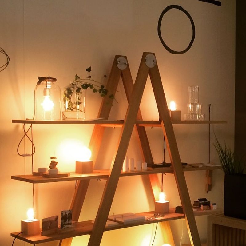 Rustic ladder shelf by Raumgestalt 