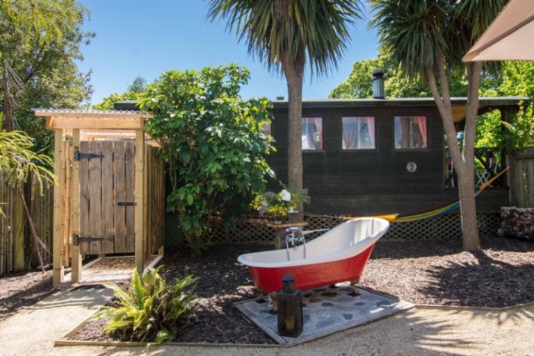 The Caboose Cozy Wooden Cabin Near Golden Bay, New Zealand