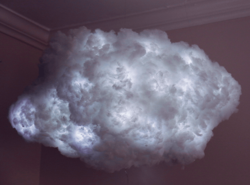 The glowing cloud lamp starts adding some festive glare 