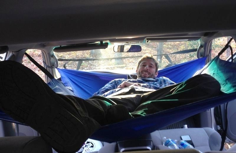 Car Hammock Turns Your Vehicle Into a Comfortable Sleeping Place